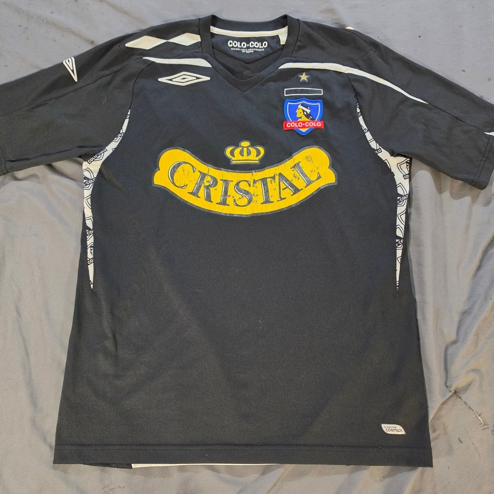 Vintage Umbro Colo-Colo Soccer Away Jersey Black Chile Cristal Mens Large